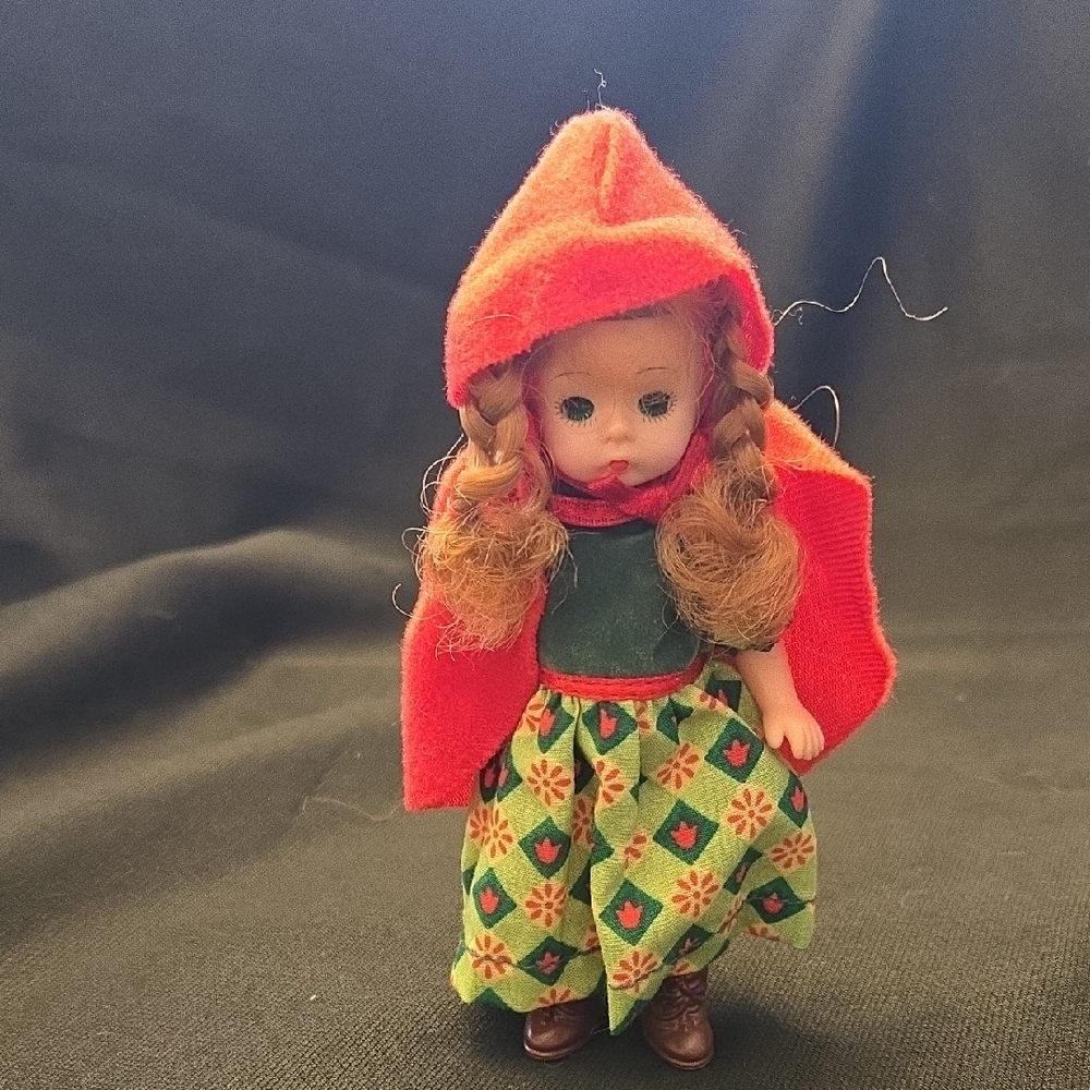 Madame Alexander Doll with Red Hood and Green Dress
